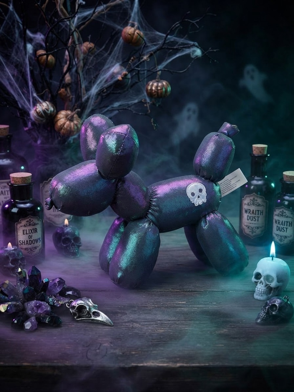 Halloween Balloon Dog Decor - Iridescent Purple